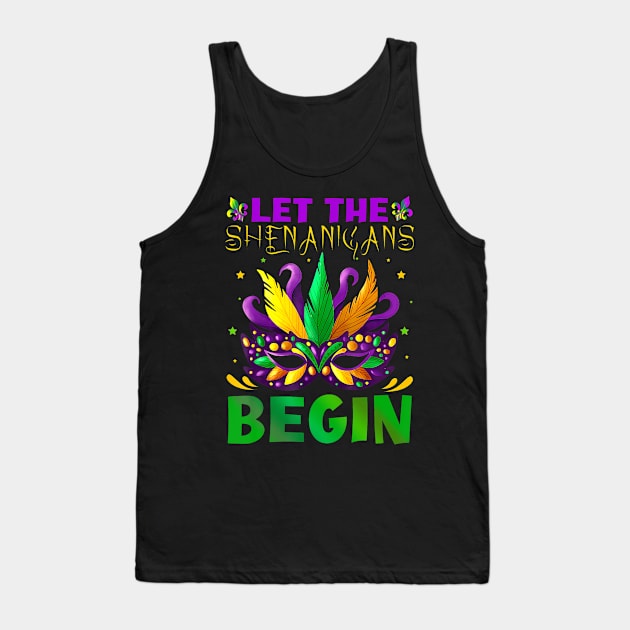 Let The Shenanigans Begin Mardi Gras Kids Tank Top by Aleem James